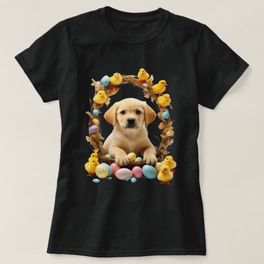 Niedlich Golden Labrador Welppy and Chicks Osterba T-Shirt (Design vorne)