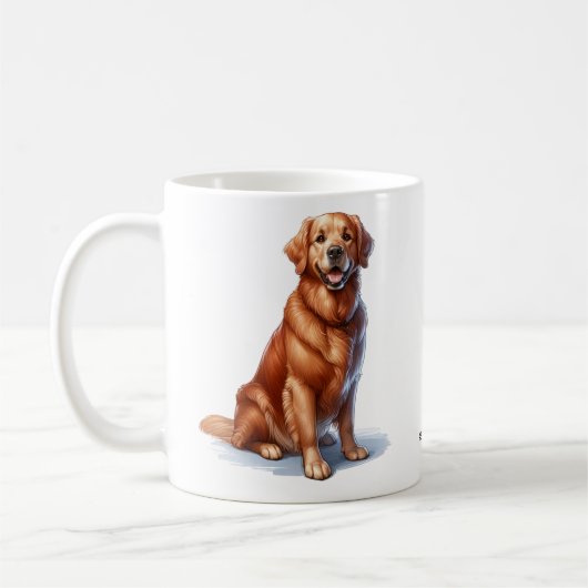 Niedlich Golden Retriever Ai Art Tasse (Links)