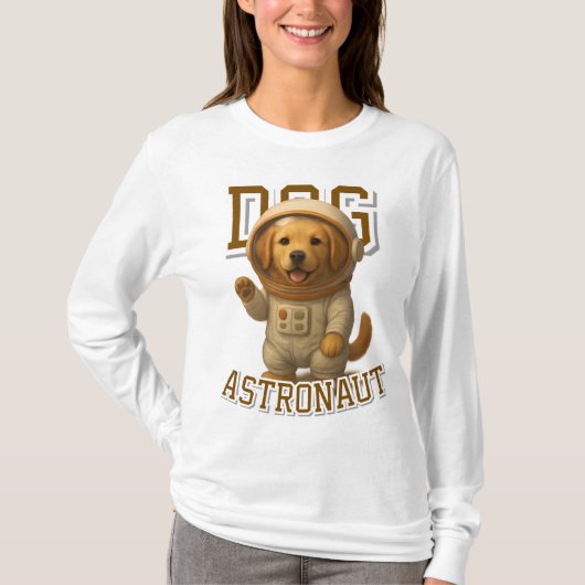 Niedlich Golden Retriever Astronautin Unisex Mann T-Shirt (Vorderseite)