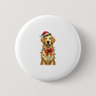 Niedlich Golden Retriever Dog Coquette Bow Weihnac Button