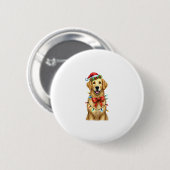 Niedlich Golden Retriever Dog Coquette Bow Weihnac Button (Vorne & Hinten)