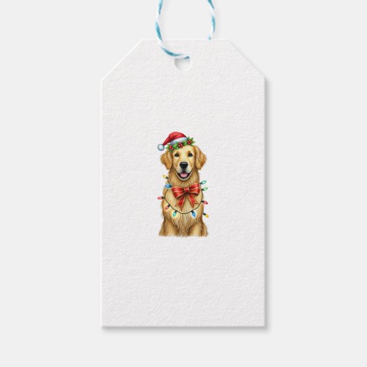 Niedlich Golden Retriever Dog Coquette Bow Weihnac Geschenkanhänger (Vorderseite)