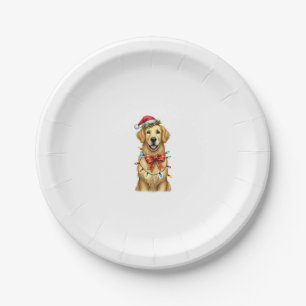 Niedlich Golden Retriever Dog Coquette Bow Weihnac Pappteller