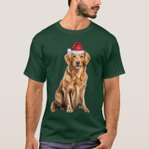 Niedlich Golden Retriever Dog Funny Christmas T-Shirt