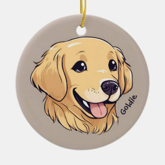 Niedlich Golden Retriever Dog Keramik Ornament