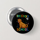 Niedlich Golden Retriever Dog Lovers Student 100. Button (Vorne & Hinten)