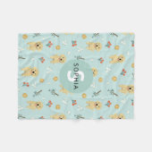 Niedlich Golden Retriever Dog Monogram Kids Fleecedecke (Vorderseite (Horizontal))