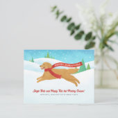 Niedlich Golden Retriever Dog Schnee Weihnachten (Stehend Vorderseite)
