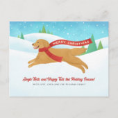 Niedlich Golden Retriever Dog Schnee Weihnachten (Vorderseite)