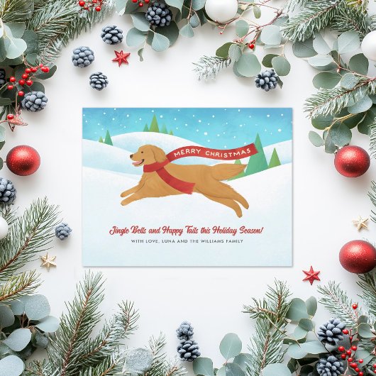 Niedlich Golden Retriever Dog Schnee Weihnachten