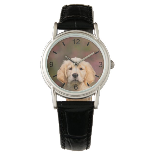 Niedlich Golden Retriever Dog Welpengesicht — Wähl Armbanduhr (Vorderseite)