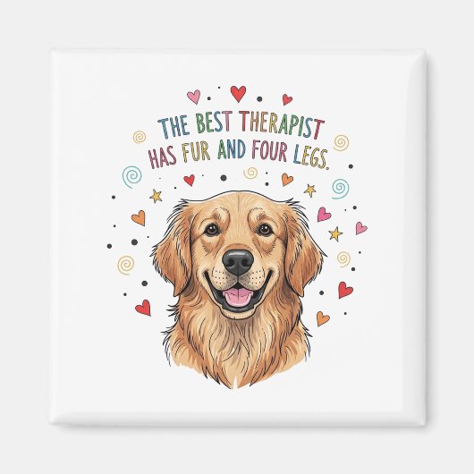 Niedlich Golden Retriever Doodle Magnet (Vorne)