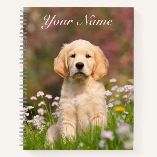 Niedlich Golden Retriever Doppy Face Animal - Name Notizbuch (Vorderseite)