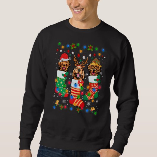 Niedlich Golden Retriever Doppy Welpen Weihnachtss Sweatshirt (Vorderseite)