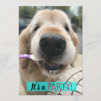 Niedlich Golden Retriever Eis Creme Party Einladung