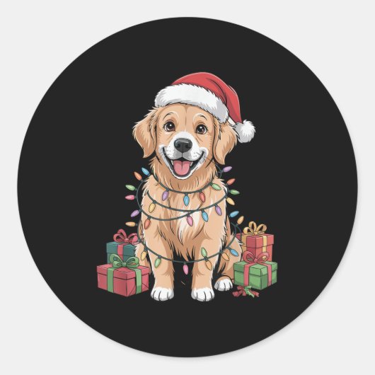 Niedlich Golden Retriever Funny Dog Lover Ho Runder Aufkleber (Vorderseite)
