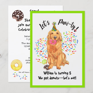 Niedlich Golden Retriever Geburtstagsparty Einladu Einladung