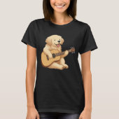 Niedlich Golden Retriever Gitarre spielen T-Shirt (Vorderseite)