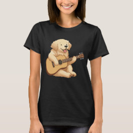 Niedlich Golden Retriever Gitarre spielen T-Shirt