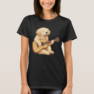 Niedlich Golden Retriever Gitarre spielen T-Shirt