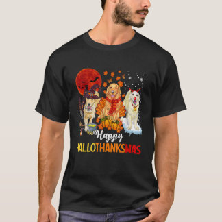 Niedlich Golden Retriever Happy Hallothanksmas Hal T-Shirt