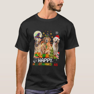 Niedlich Golden Retriever Happy Hallothanksmas Hal T-Shirt