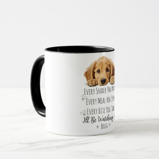 Niedlich Golden Retriever Hund Funny Custom Tasse (Vorderseite Links)