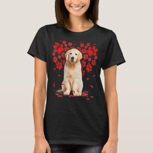 Niedlich Golden Retriever Hund Valentine Heart Paw T-Shirt