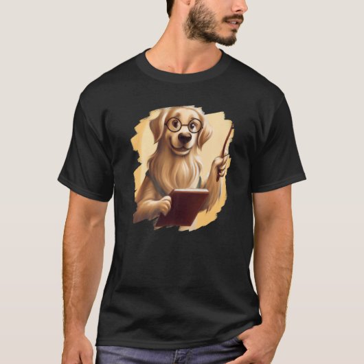 Niedlich Golden Retriever Lehrerin Professor Schoo T-Shirt (Vorderseite)