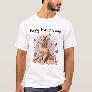 Niedlich Golden Retriever Mama Blume Glückliche Mu T-Shirt