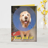 Niedlich Golden Retriever mit Cone-Cone-Gratulatio Karte (Gelbe Blume)