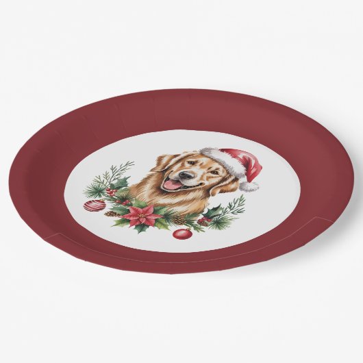 Niedlich Golden Retriever Pappteller (Schrägansicht)
