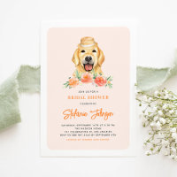 Niedlich Golden Retriever Peach Floral Brautparty