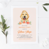 Niedlich Golden Retriever Peach Floral Kindergebur