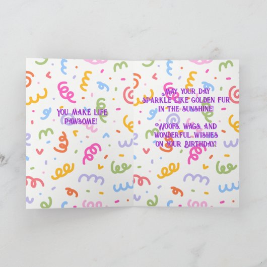 Niedlich Golden Retriever Personalisiert Happy Bir Karte (Innenseite)