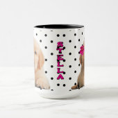 Niedlich Golden Retriever Personalisiert Rosa Blum Tasse (Zentrum)