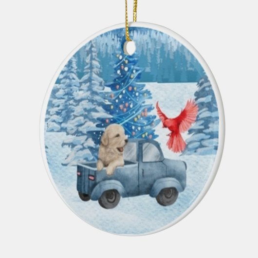 Niedlich Golden Retriever Pup Xmas Ornament (Links)