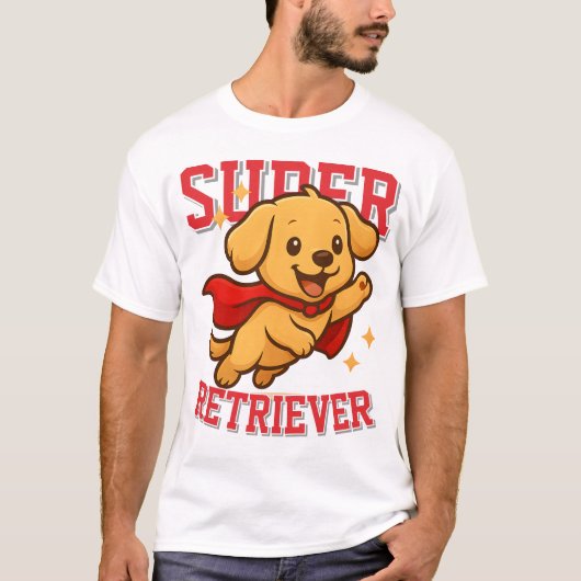 Niedlich Golden Retriever Superheldin Unisex Mann T-Shirt (Vorderseite)