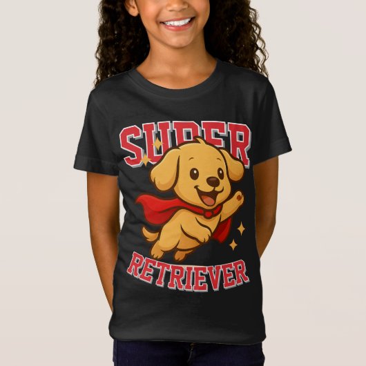 Niedlich Golden Retriever Superheldin Unisex Mann T-Shirt (Vorderseite)