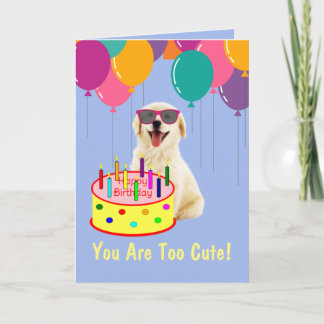 Niedlich Golden Retriever Welpe Geburtstag Karte
