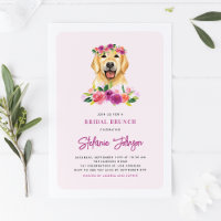 Niedlich Golden Retriver Lila Floral Bridal Brunch