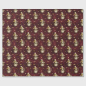 Niedlich Golden Snowman Geschenkpapier (Flach)