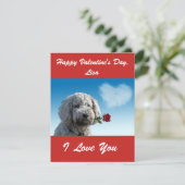 NIEDLICH GOLDENDOODLE CUSTOM VALENTINE FEIERTAGSKARTE (Stehend Vorderseite)