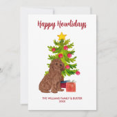 Niedlich Goldendoodle Dog Familie Weihnachten (Vorderseite)