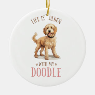 Niedlich Goldendoodle Dog Keramik Ornament