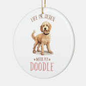 Niedlich Goldendoodle Dog Keramik Ornament (Links)