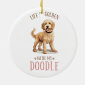 Niedlich Goldendoodle Dog Keramik Ornament (Hinten)