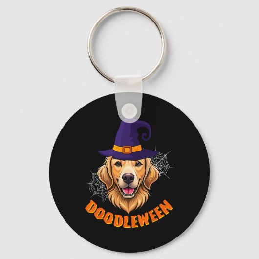 Niedlich Goldendoodle Halloween Spooky Golden Dood Schlüsselanhänger (Vorderseite)