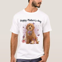 Niedlich Goldendoodle Mama Blume Glücklich Muttert