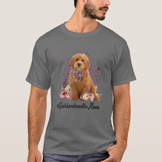 Niedlich Goldendoodle Mama Blume Glücklich Muttert T-Shirt (Vorderseite)